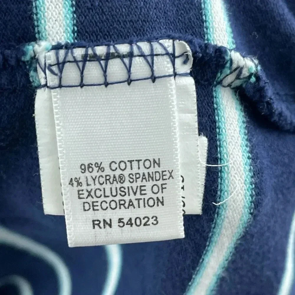 Banana Republic Mens Navy & White Striped Polo Shirt XL Cotton/Lycra 1811